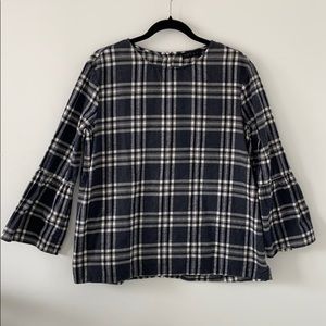 Hatch plaid blouse